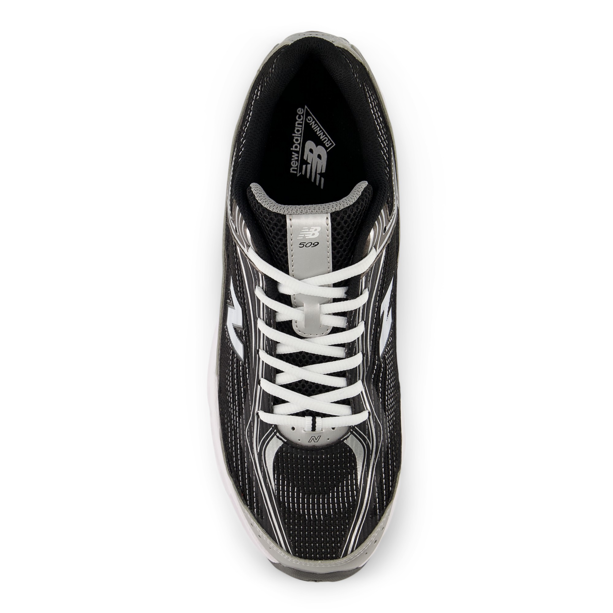 509 – BLACK with WHITE and SILVER METALLIC