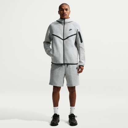 Nike Tech Men's Fleece Windrunner Full-Zip Jacket – Dark Grey Heather/Black