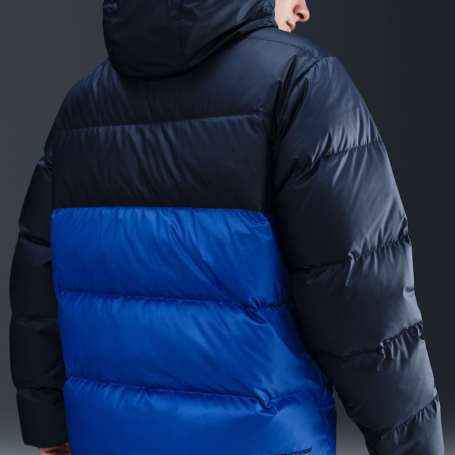 Nike Windrunner Men's Down Jacket – Obsidian/Game Royal/White