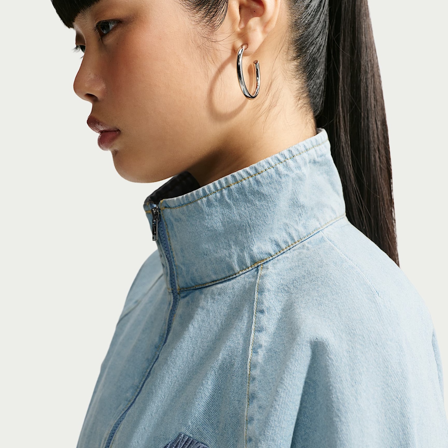 Nike Windrunner Women's Oversized Denim Jacket – Light Armoury Blue/Work Blue