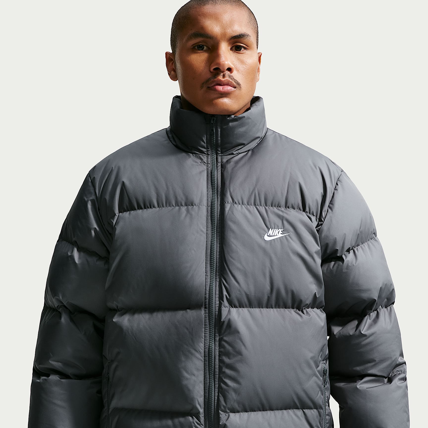 Nike Sportswear Club Men's Therma-FIT Down Puffer Jacket – Iron Grey/White