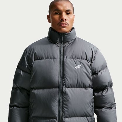 Nike Sportswear Club Men's Therma-FIT Down Puffer Jacket – Iron Grey/White