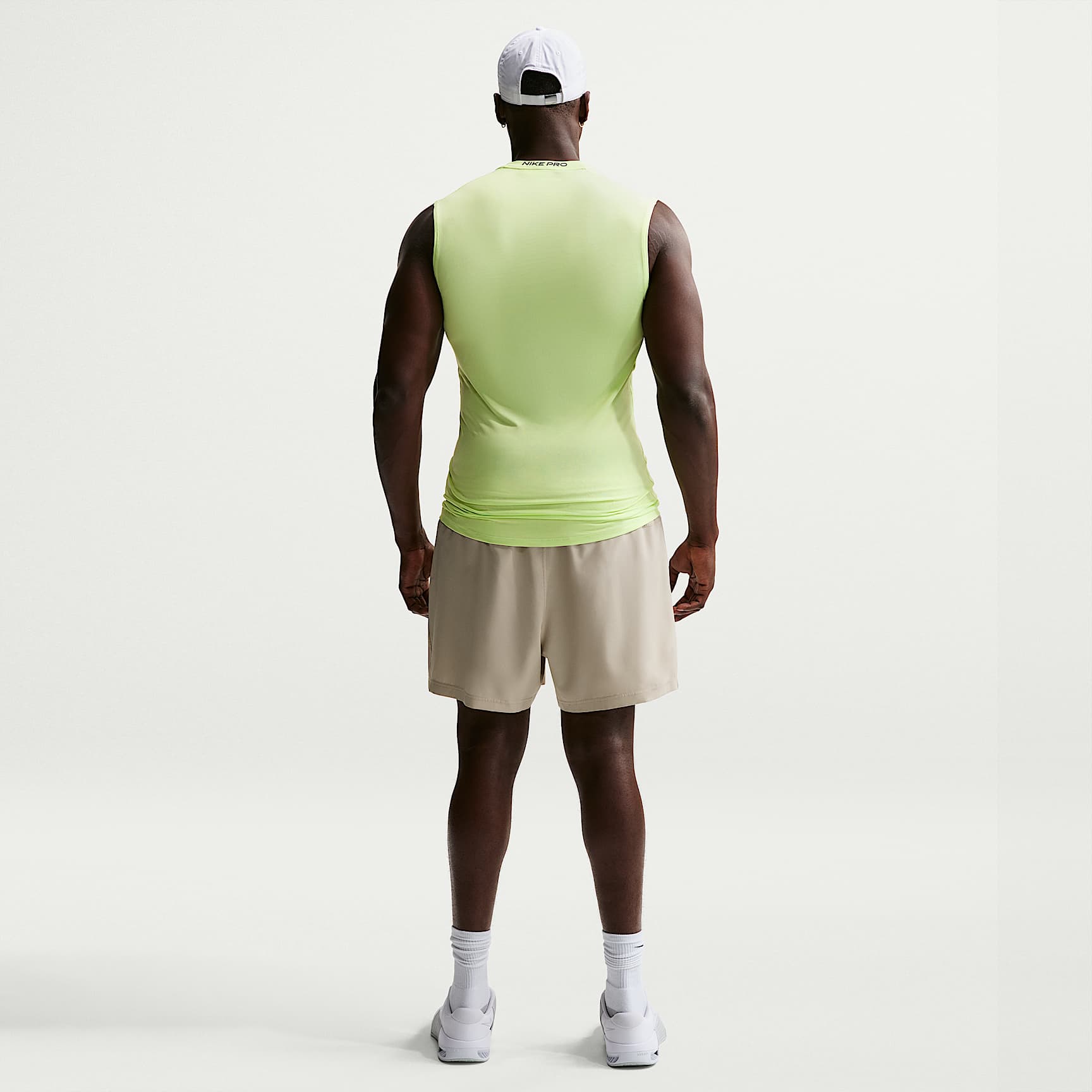 Nike Pro Men's Dri-FIT Tight Sleeveless Fitness Top – Light Liquid Lime/Black