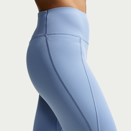 Nike Universa Women's High-Waisted 7/8 Leggings with No Front Seam – Work Blue/Chambray/New Slate