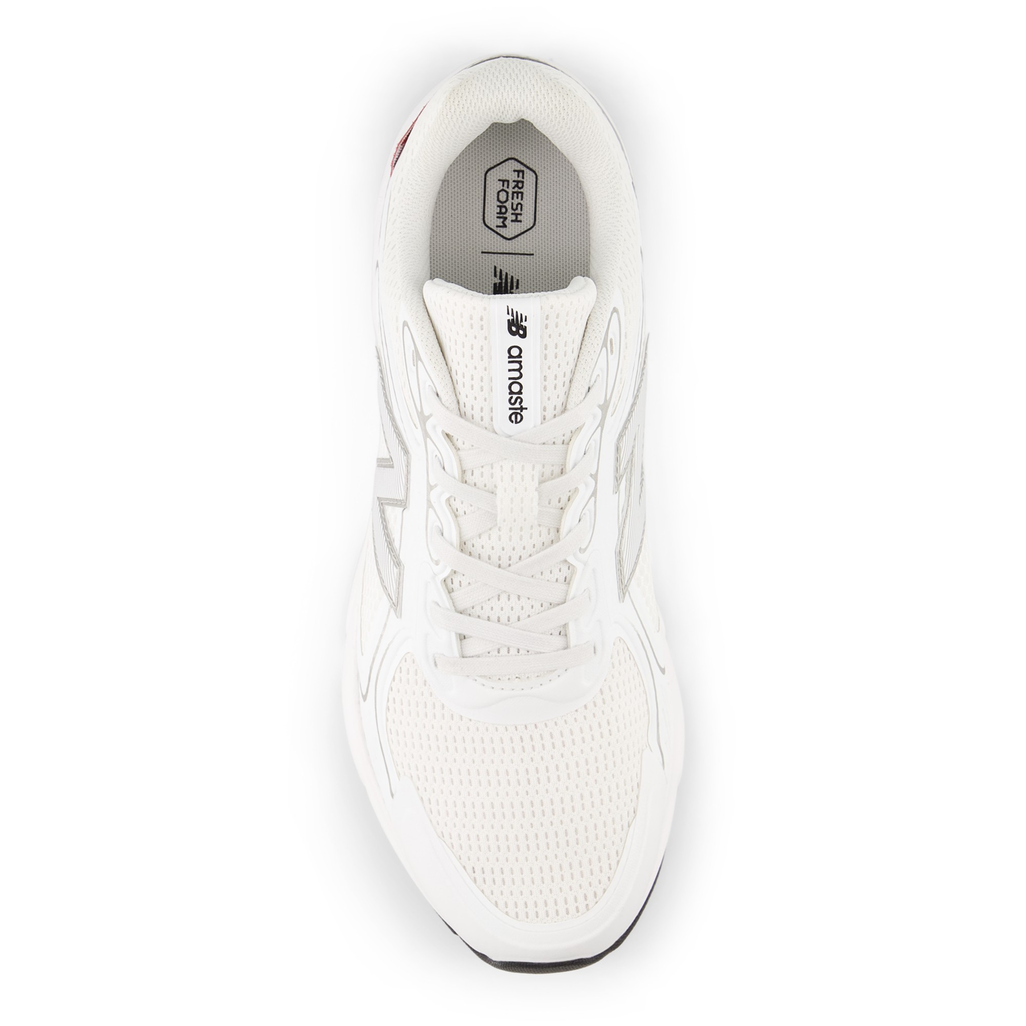 Fresh Foam Amaste – WHITE with SILVER METALLIC and SHADOW RED