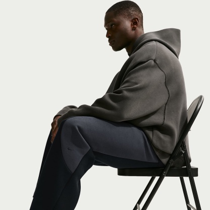 Nike Tech Men's Colour-Block Open-Hem Fleece Trousers – Black/Anthracite/Black