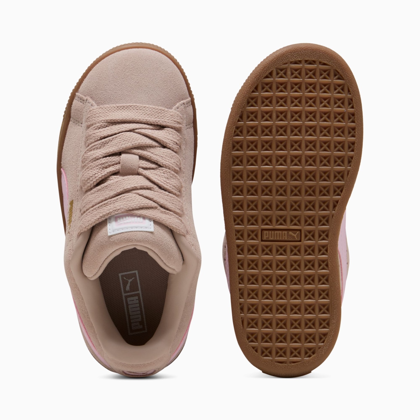 Suede XL Kids' Sneakers – Rose Latte-Pearl Pink