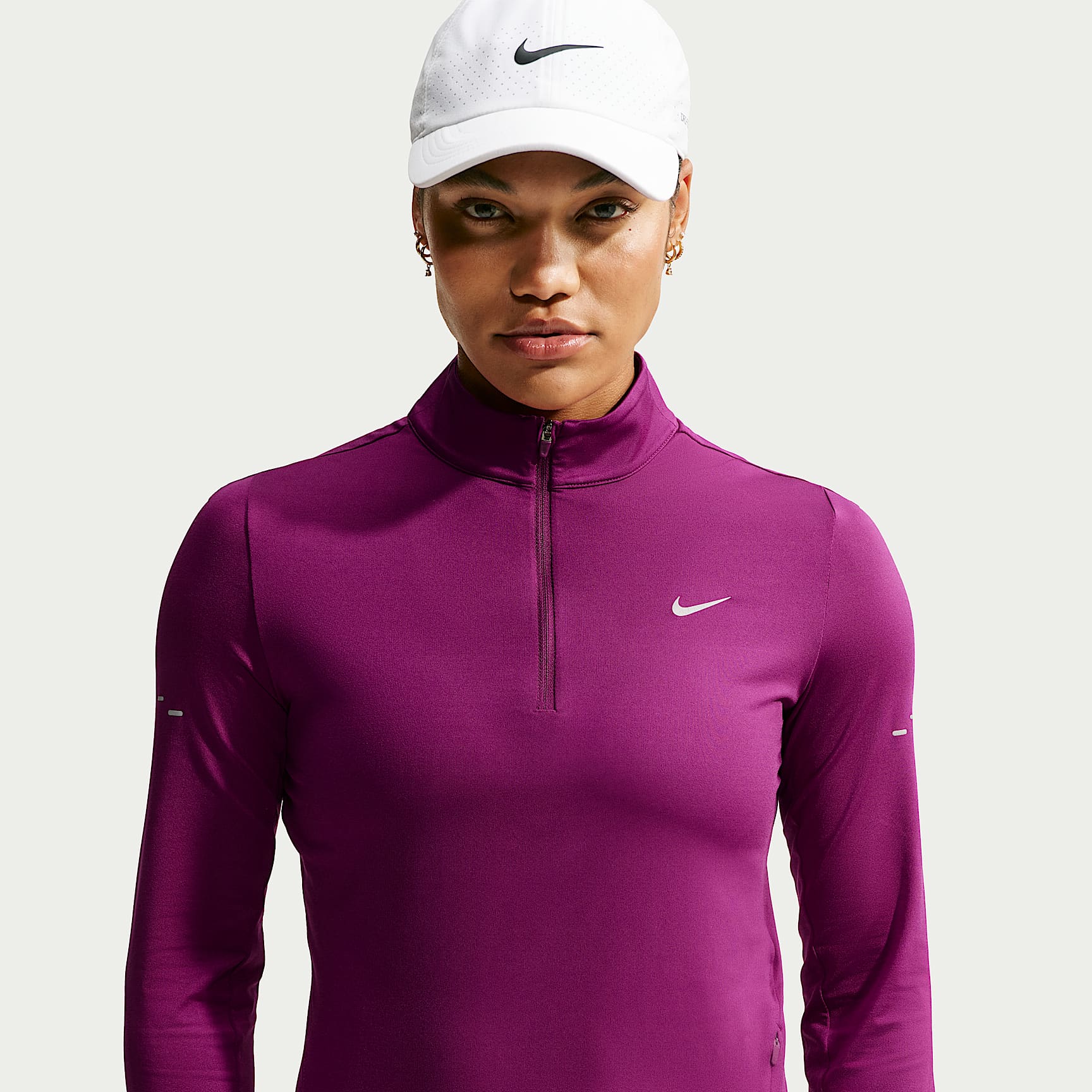 Nike Swift Women's Dri-FIT UV 1/4-Zip Running Top – True Berry