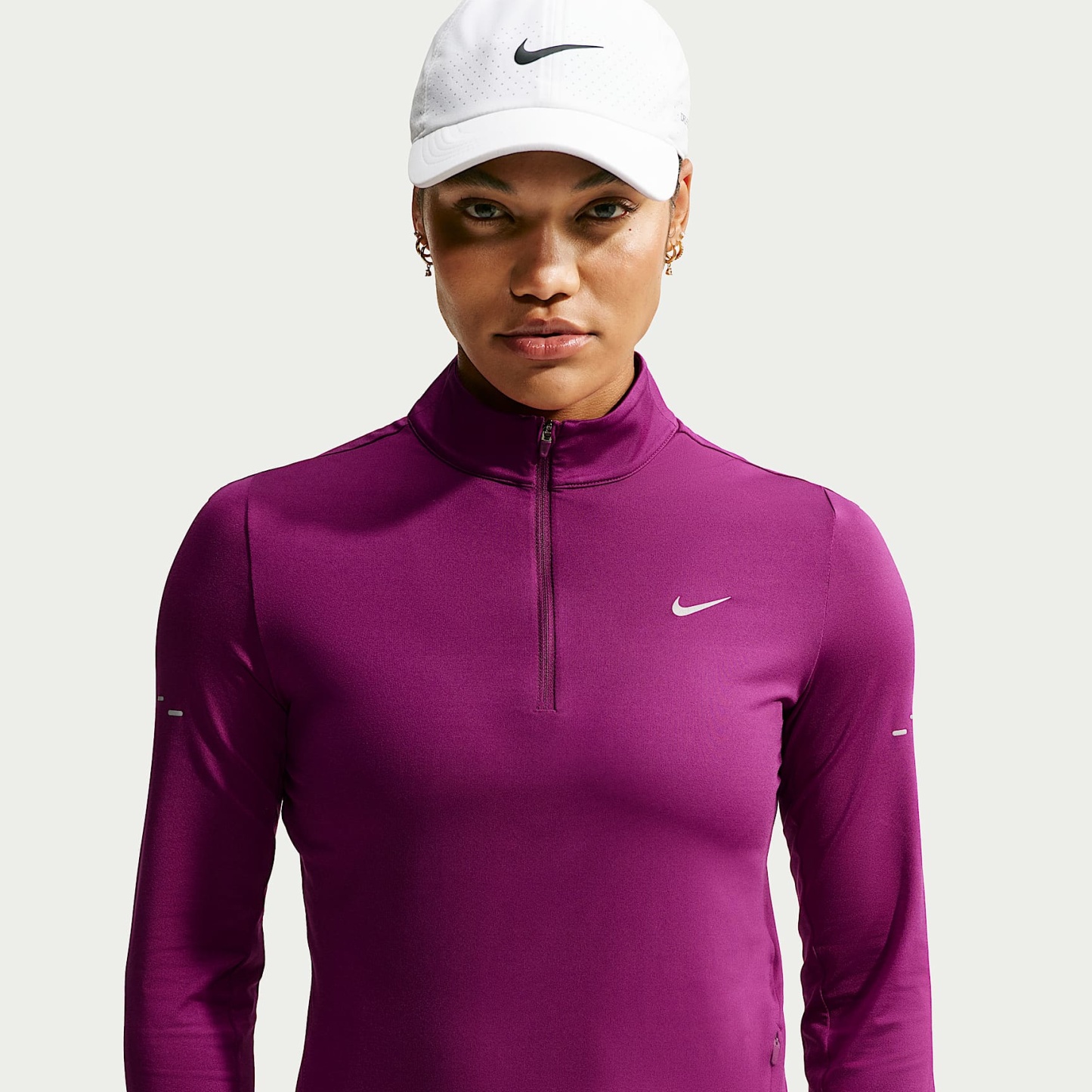Nike Swift Women's Dri-FIT UV 1/4-Zip Running Top – True Berry