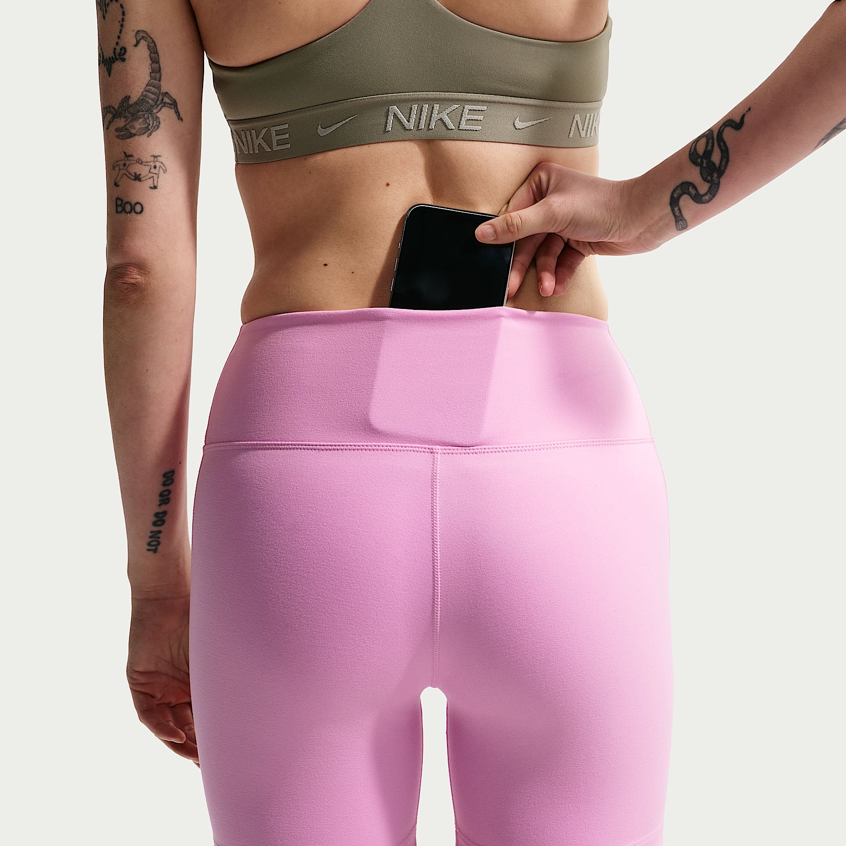 Nike One Women's High-Waisted 12.5cm (approx.) Biker Shorts – Pink Rise/White