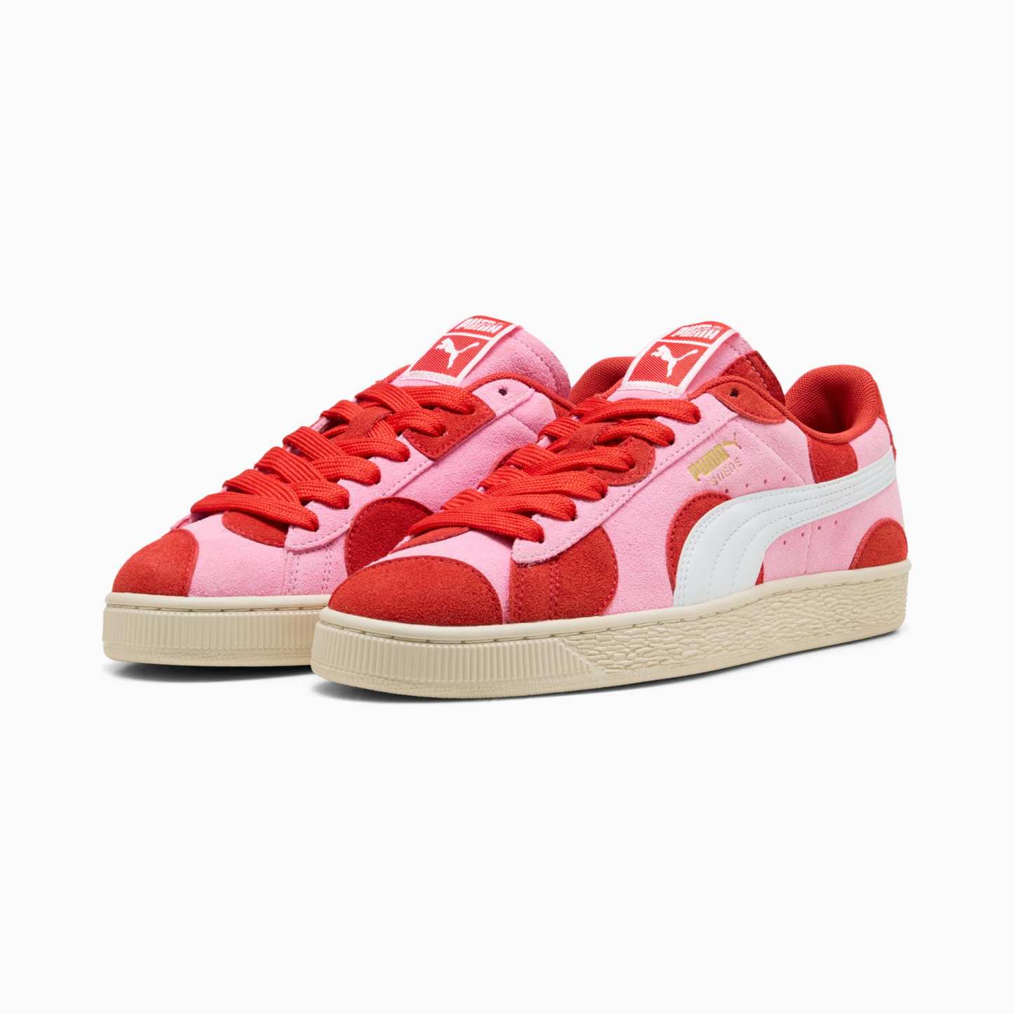 Suede Printed Sneakers Unisex – Pink Lilac-PUMA Red
