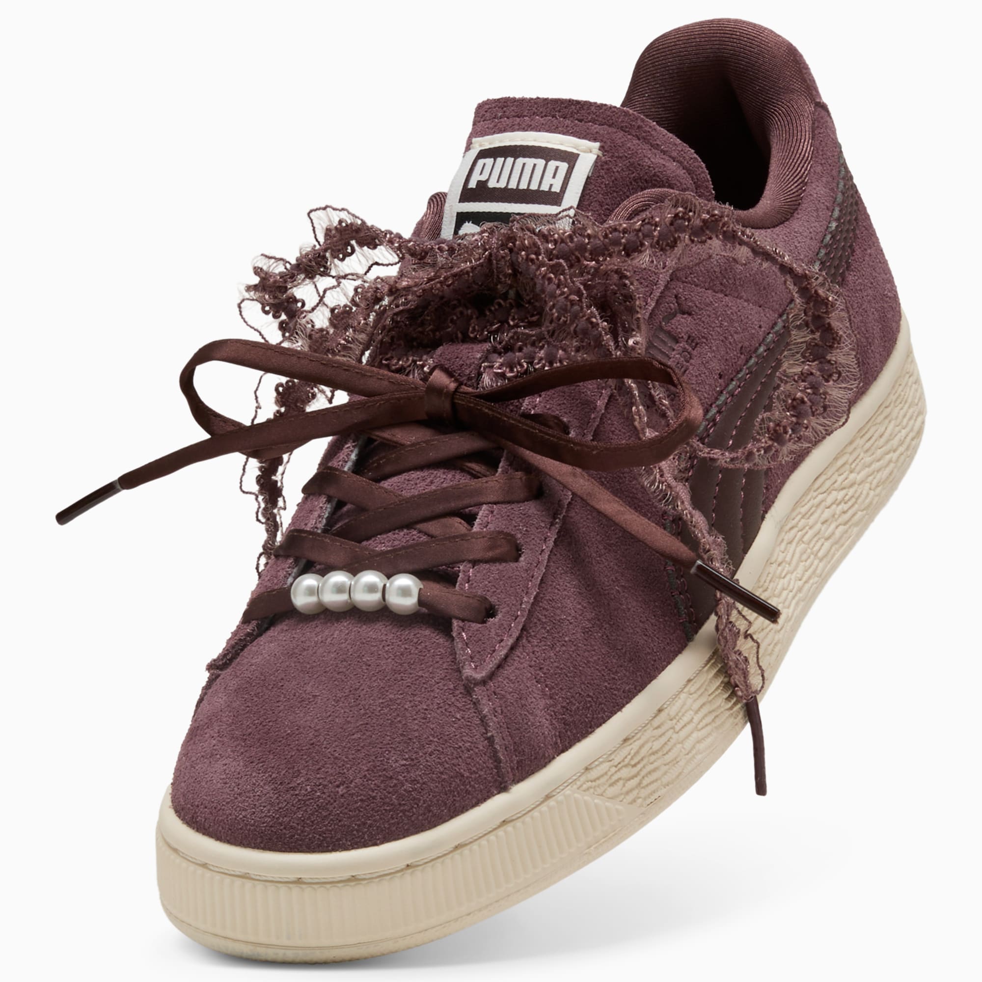 Suede Bloom Sneakers Women – Rich Cocoa-Chocolate Fondue