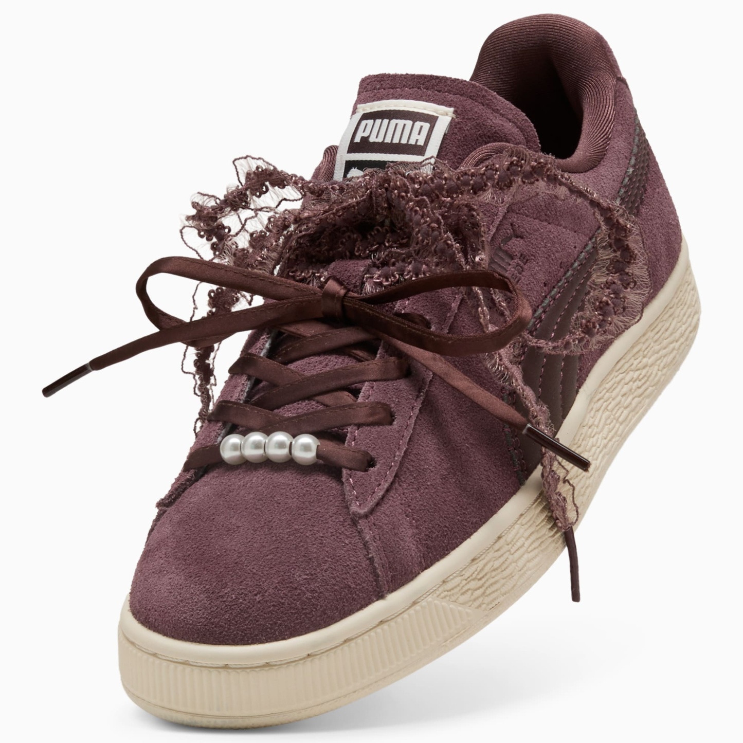 Suede Bloom Sneakers Women – Rich Cocoa-Chocolate Fondue