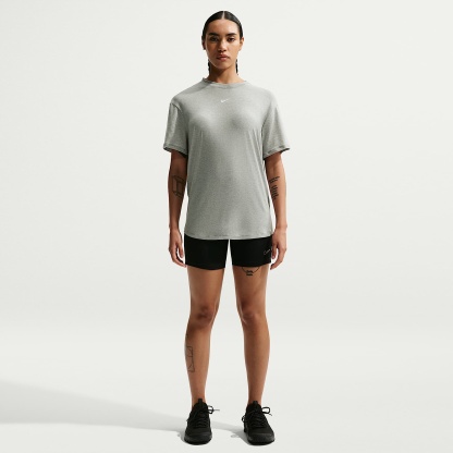 Nike One Relaxed Women's Dri-FIT Short-Sleeve Top – Smoke Grey/Heather/White
