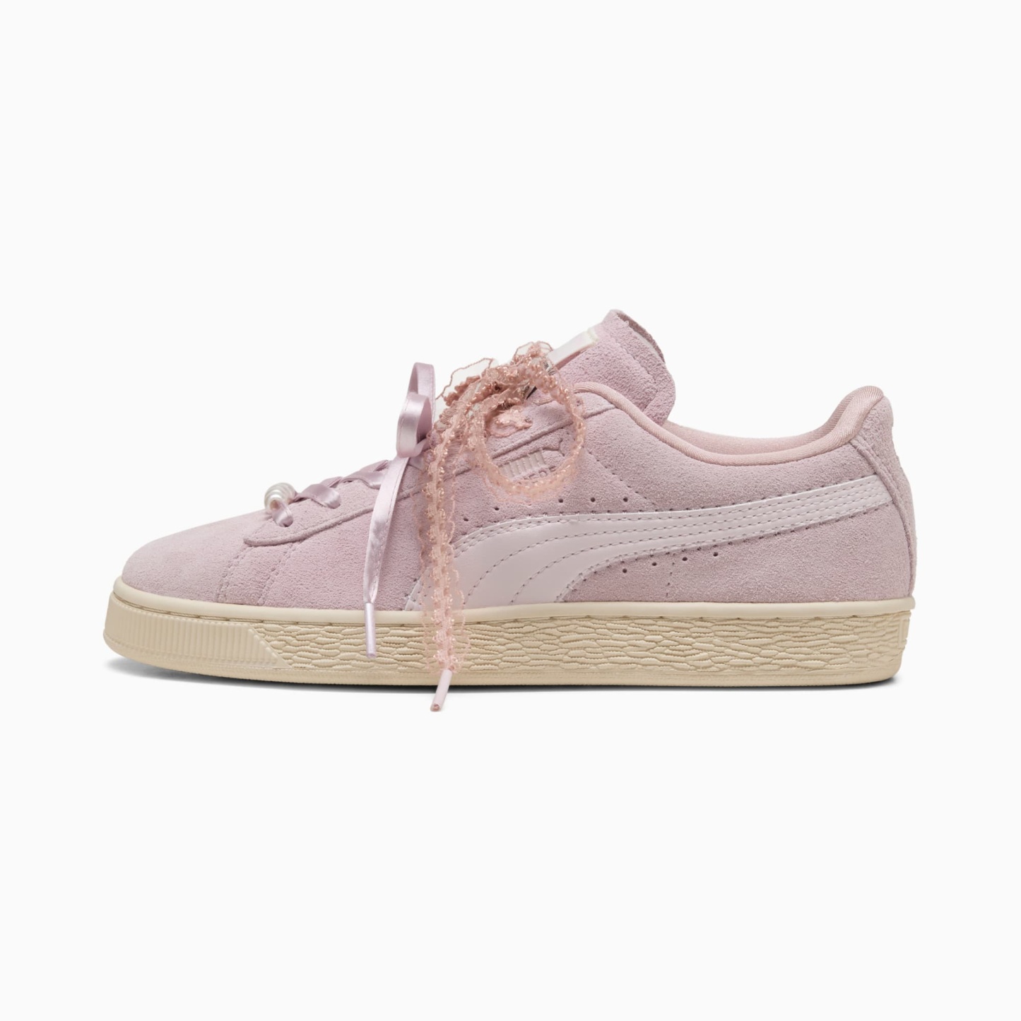 Suede Bloom Sneakers Women – Misty Pink-Powder Pink