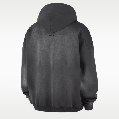 Chicago Bulls Standard Issue Men's Therma-FIT Fleece Washed Basketball Hoodie – Dark Charcoal/White/White