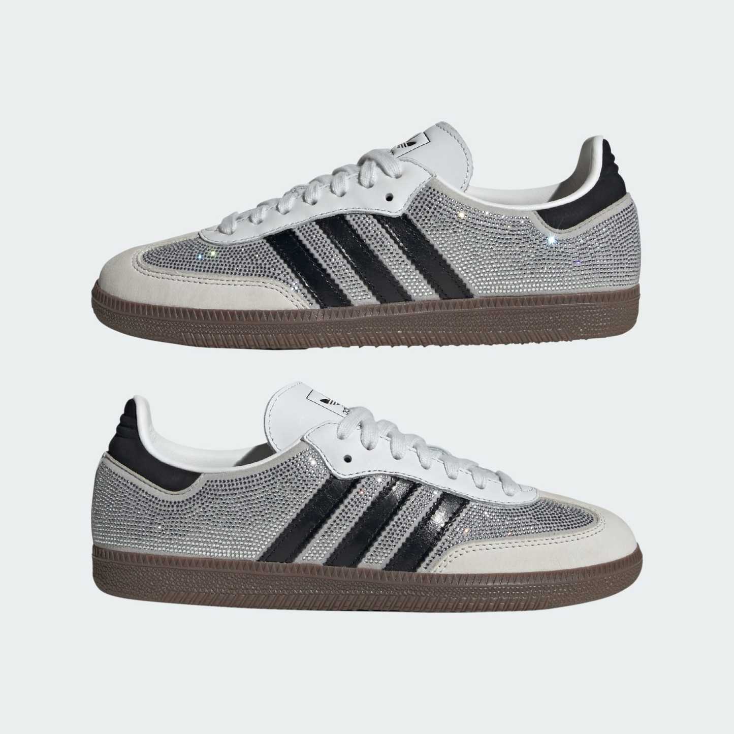 Samba OG Rhinestone Shoes - Crystal White / Core White / Silver Metallic - view 7