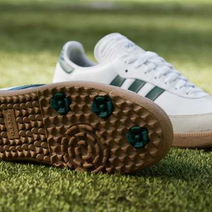Samba Spikeless Golf Shoes - Cloud White / Collegiate Green / Gum - view 8