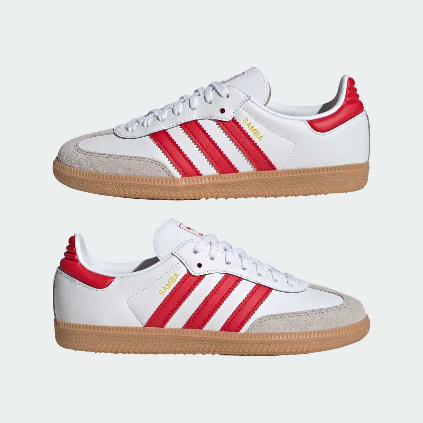 Samba OG Shoes - Cloud White / Better Scarlet / Gum - view 7