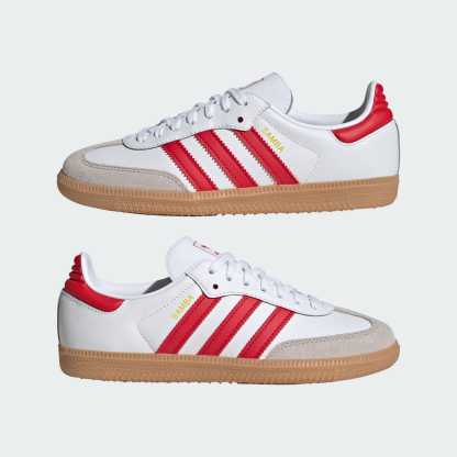 Samba OG Shoes - Cloud White / Better Scarlet / Gum - view 7