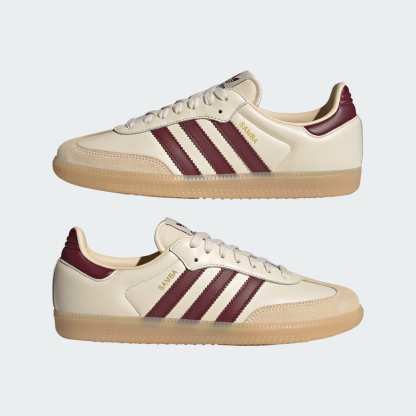 Samba OG Shoes - Wonder White / Shadow Red / Gum - view 7