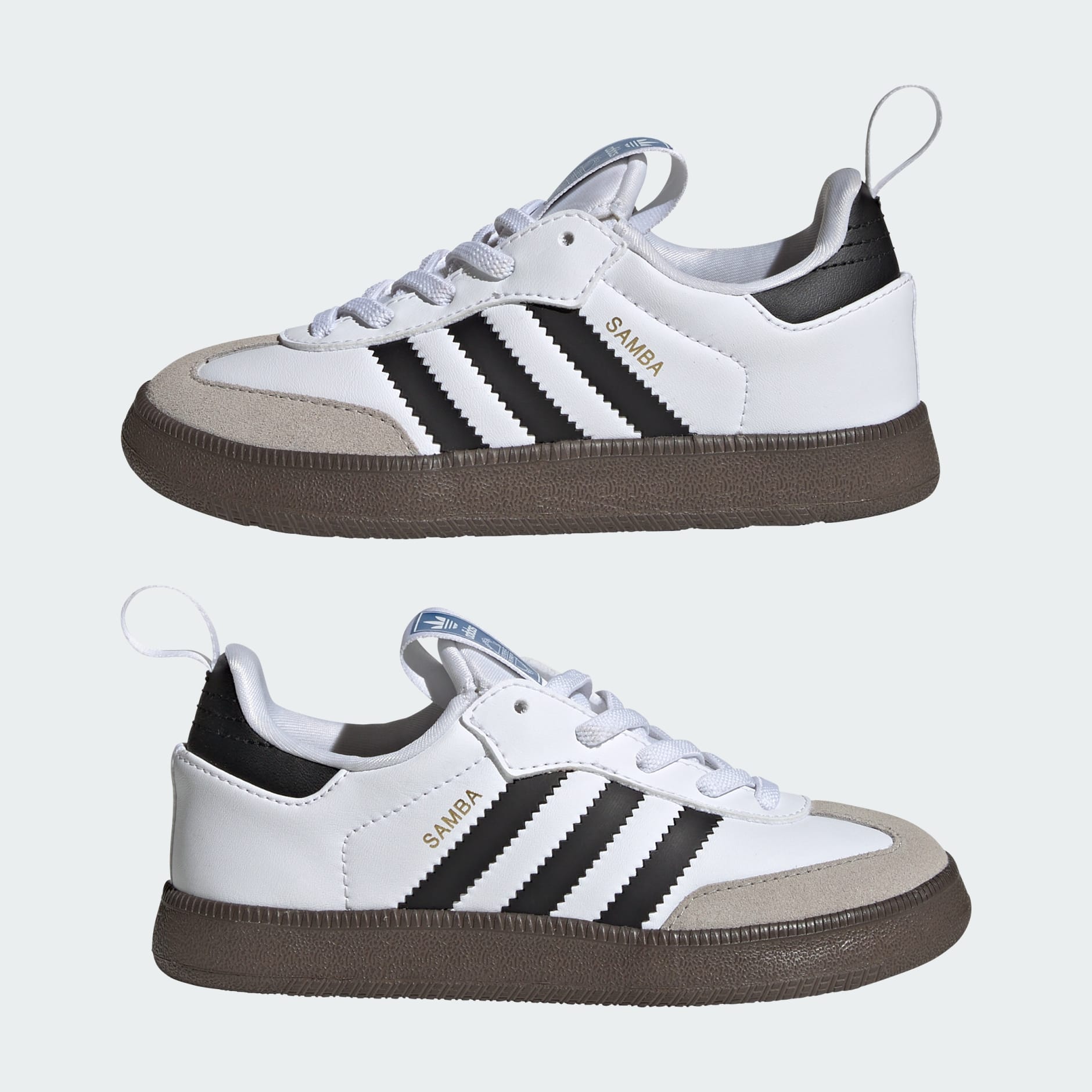 Samba Quickon Kids Shoes - Cloud White / Core Black / Gold Metallic - view 7