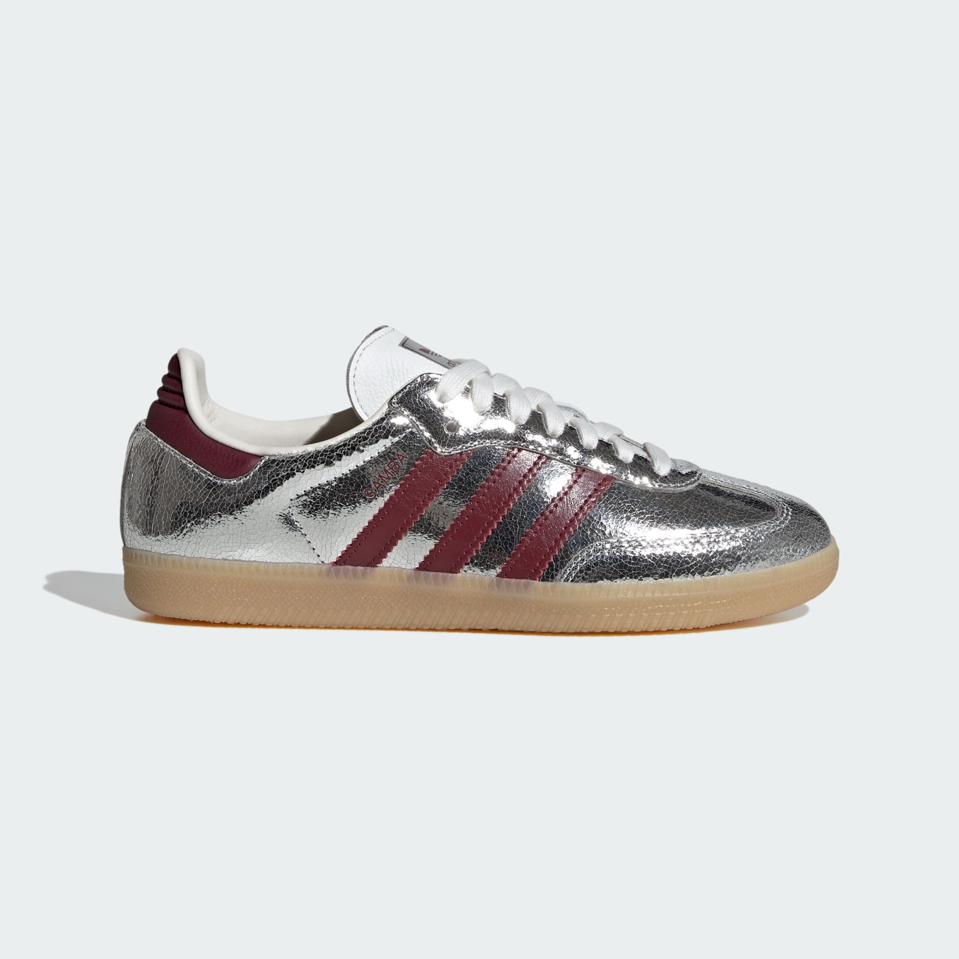SAMBA OG SHOES - Silver Metallic / Shadow Red / Core White - view 1