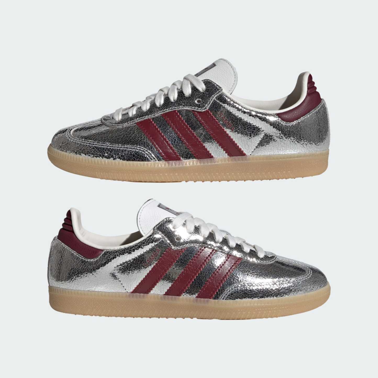 SAMBA OG SHOES - Silver Metallic / Shadow Red / Core White - view 7