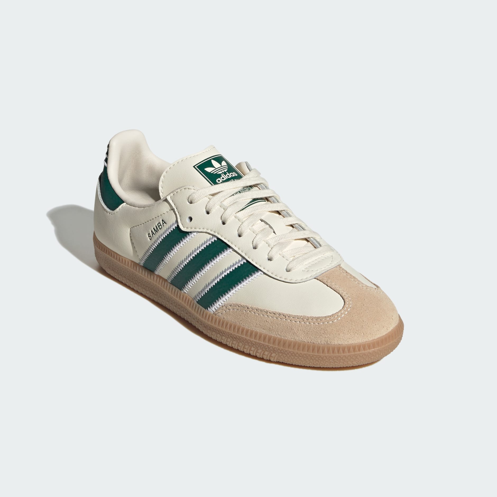 SAMBA OG SHOES - Cream White / Collegiate Green / Gum - view 4