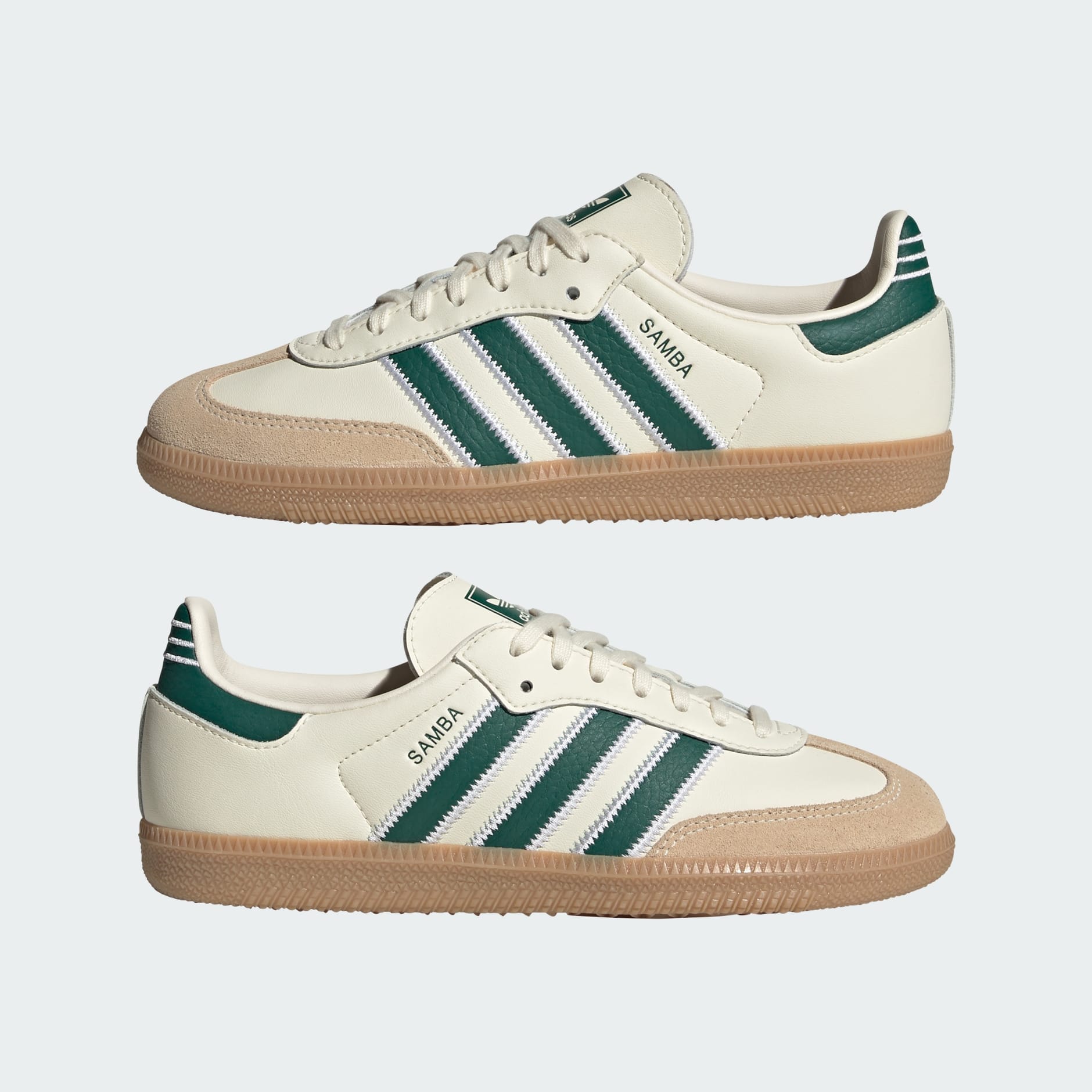 SAMBA OG SHOES - Cream White / Collegiate Green / Gum - view 7