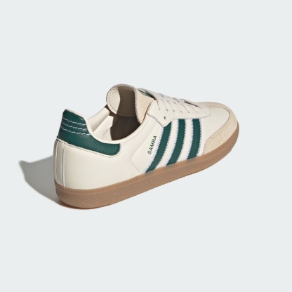 SAMBA OG SHOES - Cream White / Collegiate Green / Gum - view 5