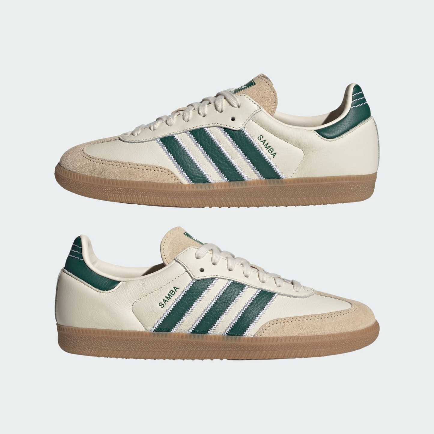 SAMBA OG SHOES - Cream White / Collegiate Green / Gum - view 7