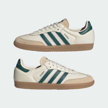 SAMBA OG SHOES - Cream White / Collegiate Green / Gum - view 7