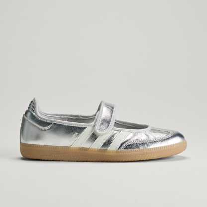 SAMBA JANE SHOES - Silver Metallic / Off White / Gum - view 3