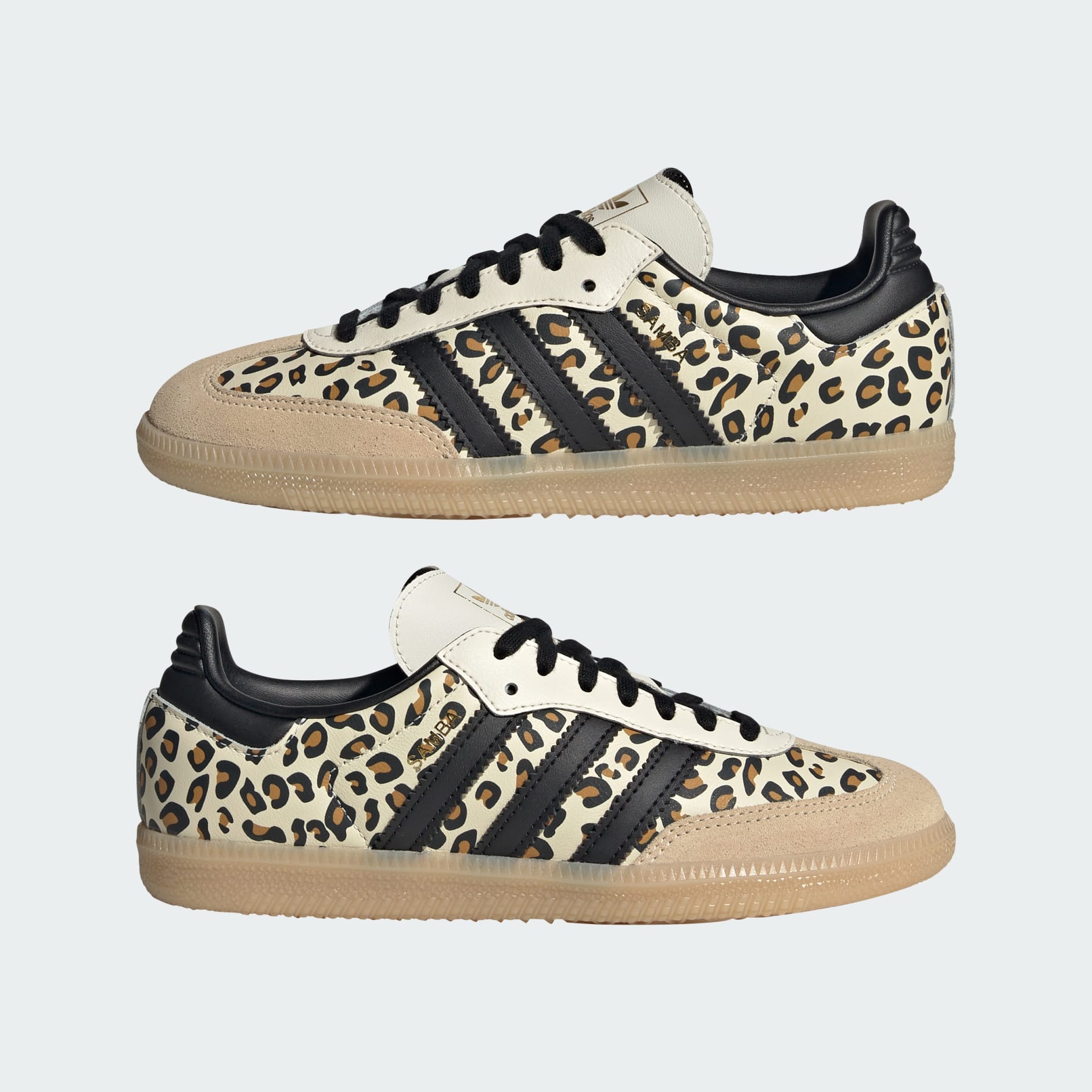 Samba OG Cheetah Print Shoes - Cream White / Sand Strata / Gum - view 7