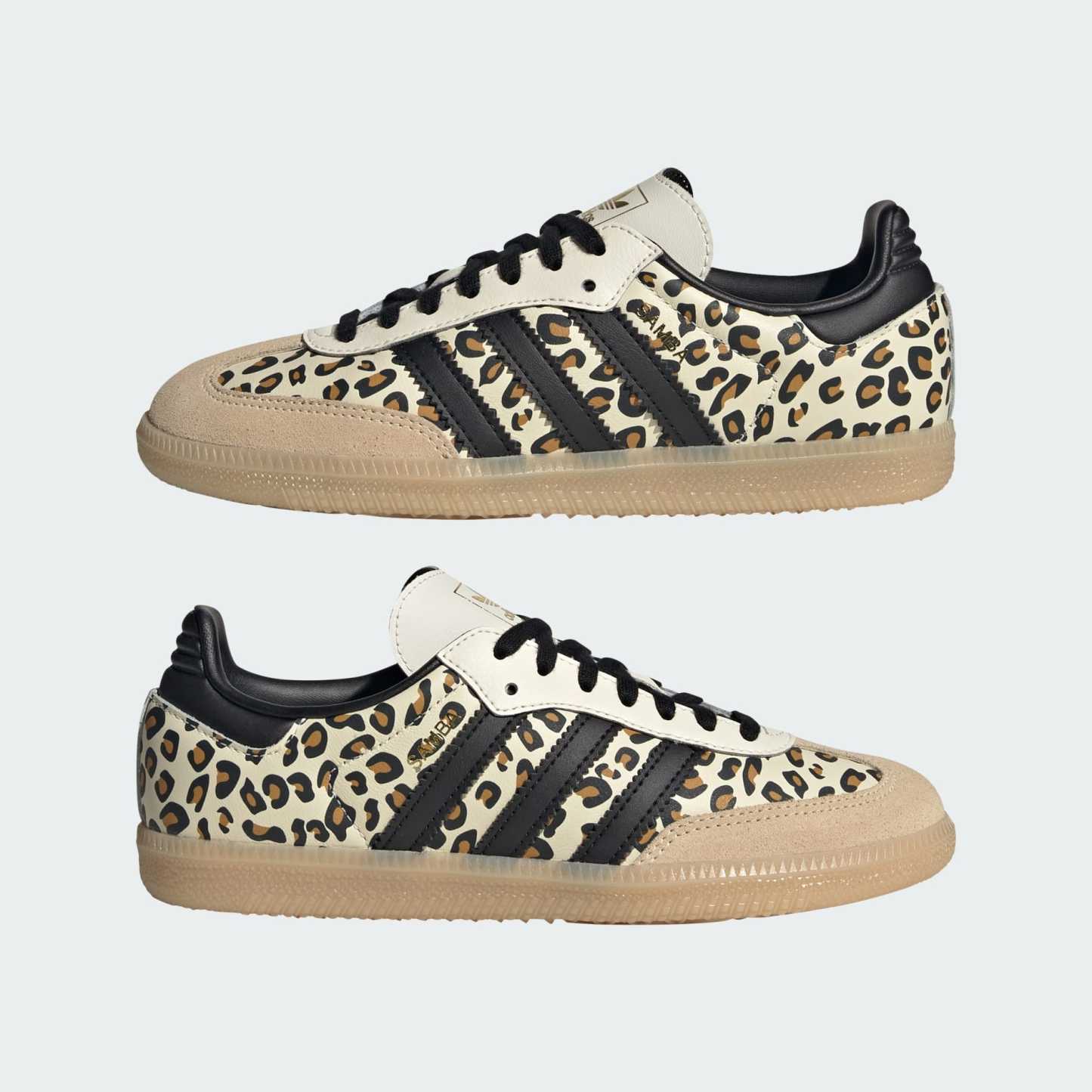 Samba OG Cheetah Print Shoes - Cream White / Sand Strata / Gum - view 7