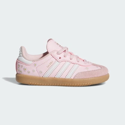 SAMBA OG ELASTIC LACE SHOES - Clear Pink / Cloud White / Gum - view 1