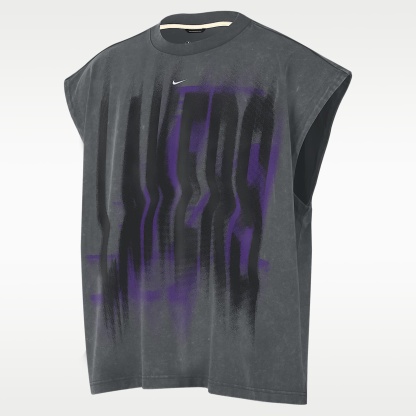 Los Angeles Lakers Standard Issue Men's Nike Sleeveless Basketball Top – Iron Grey/White