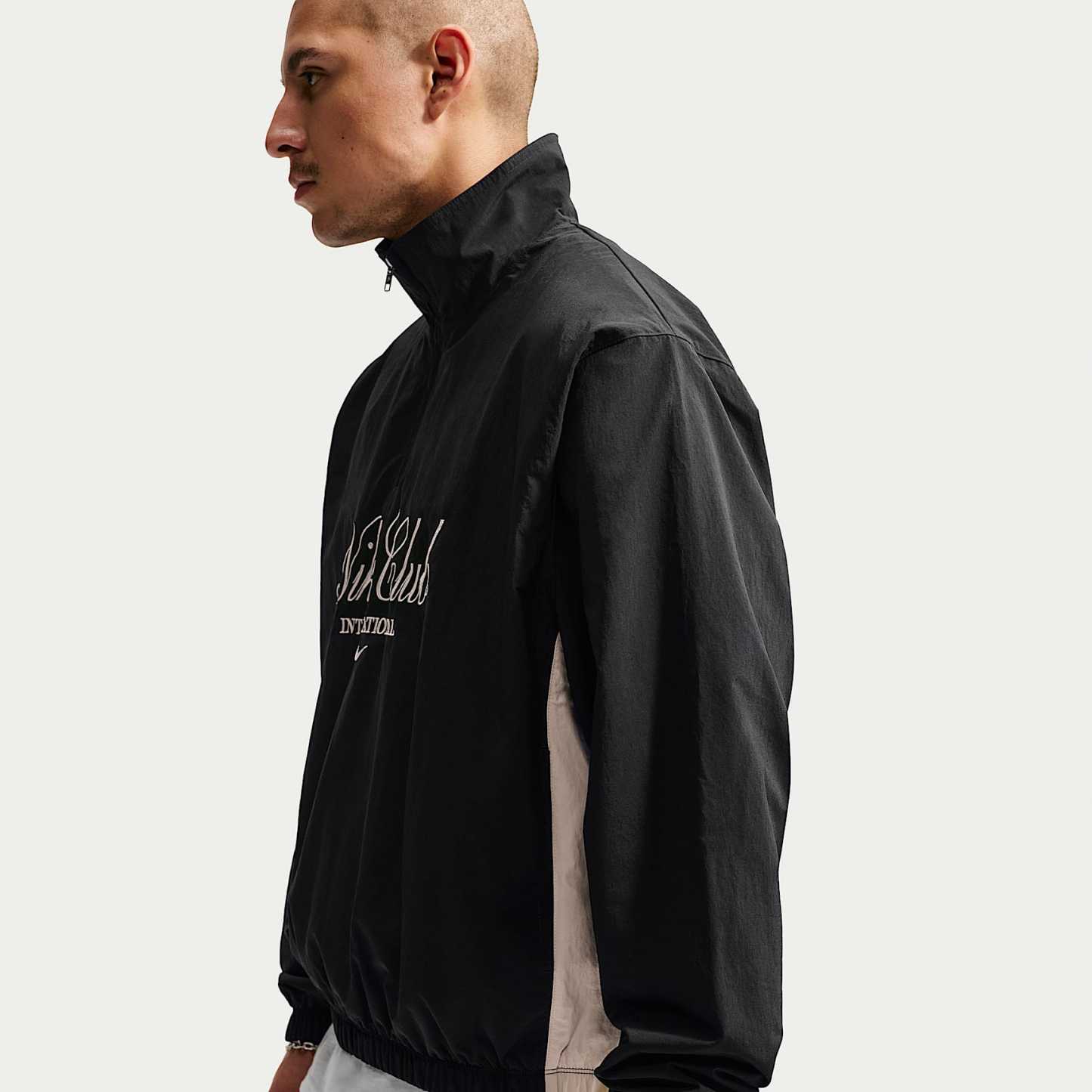 Nike Club Men's 1/2-Zip Jacket – Black/Sand Drift/Sand Drift