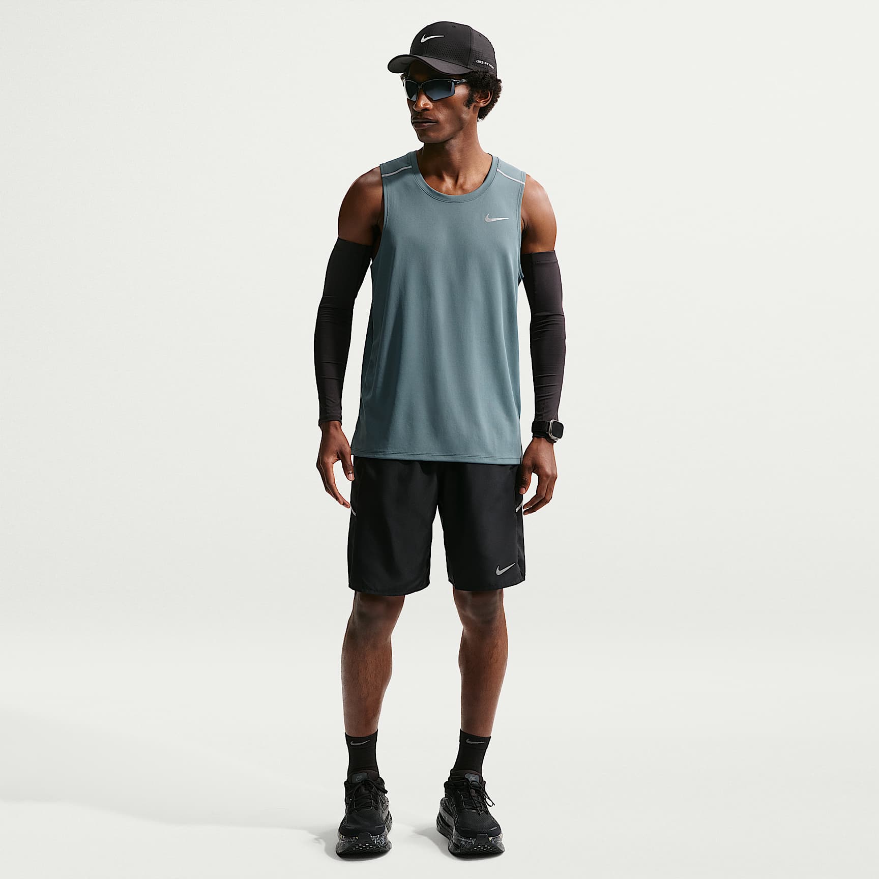 Nike Miler Men's Dri-FIT 23cm (approx.) Unlined Running Shorts – Black/Black