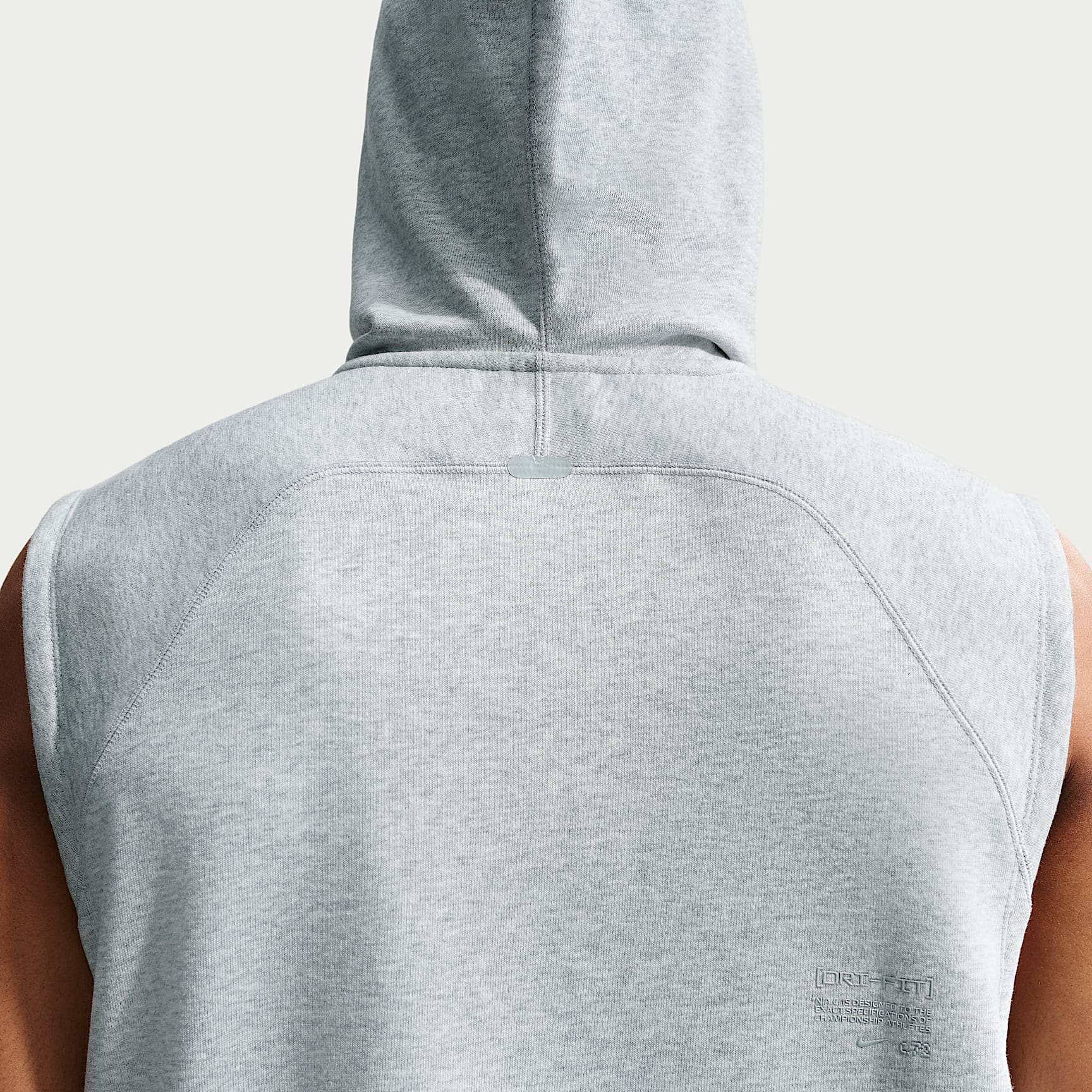 Nike N.A.C. Men's Dri-FIT Fleece Sleeveless Training Hoodie – Light Smoke Grey/Heather/Light Smoke Grey