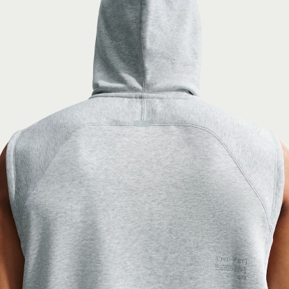 Nike N.A.C. Men's Dri-FIT Fleece Sleeveless Training Hoodie – Light Smoke Grey/Heather/Light Smoke Grey