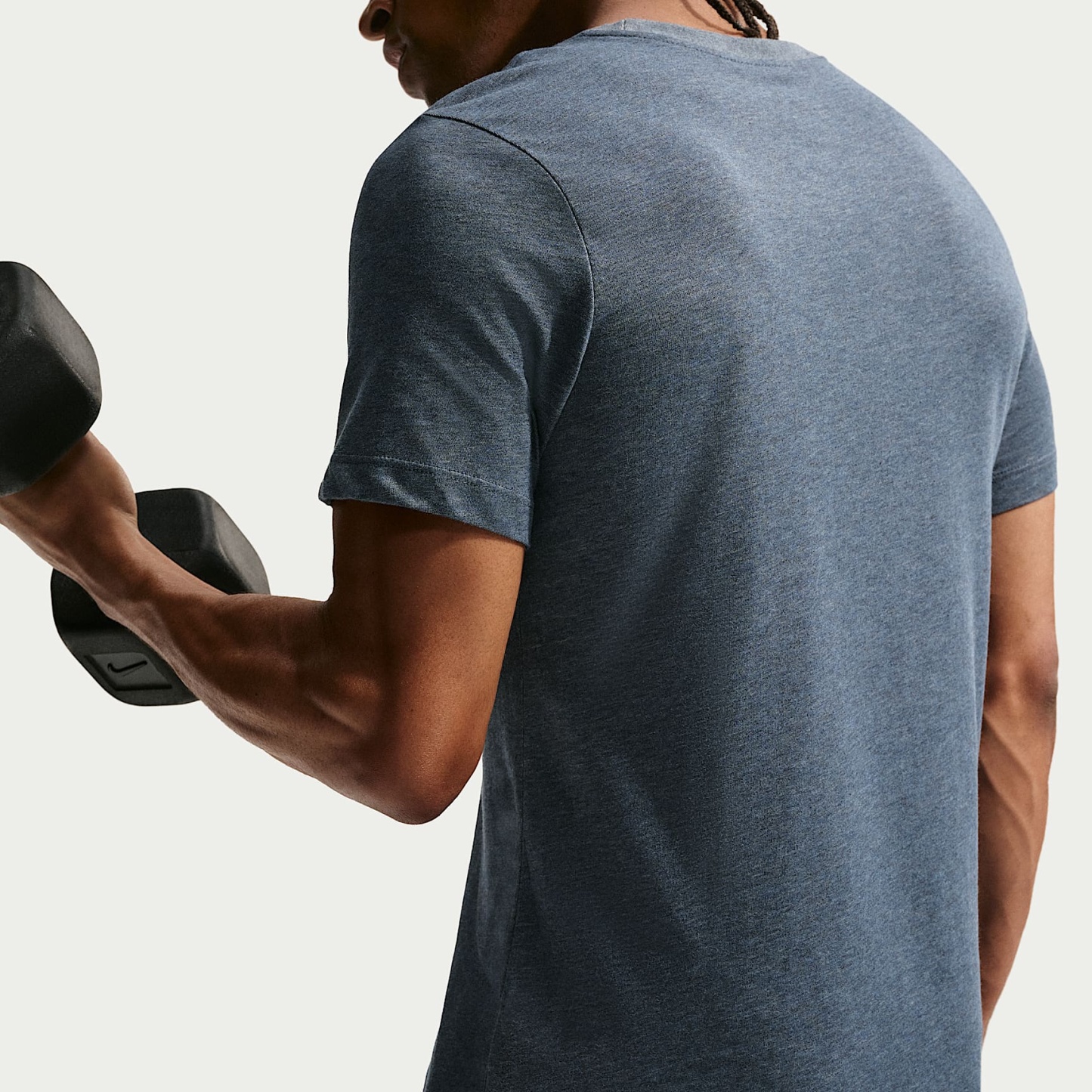 Nike Dri-FIT Men's Fitness T-Shirt – Obsidian Heather/Matte Silver