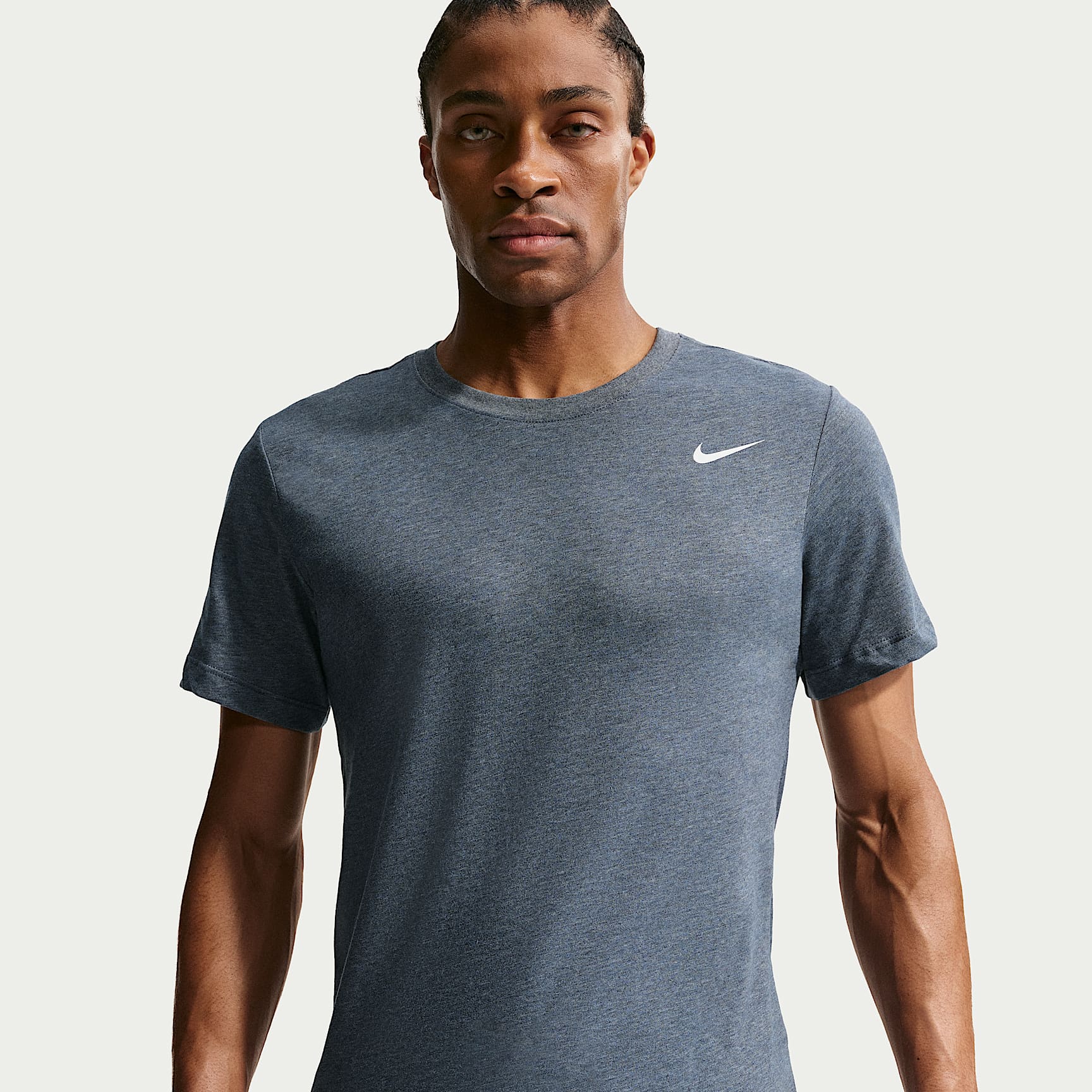 Nike Dri-FIT Men's Fitness T-Shirt – Obsidian Heather/Matte Silver