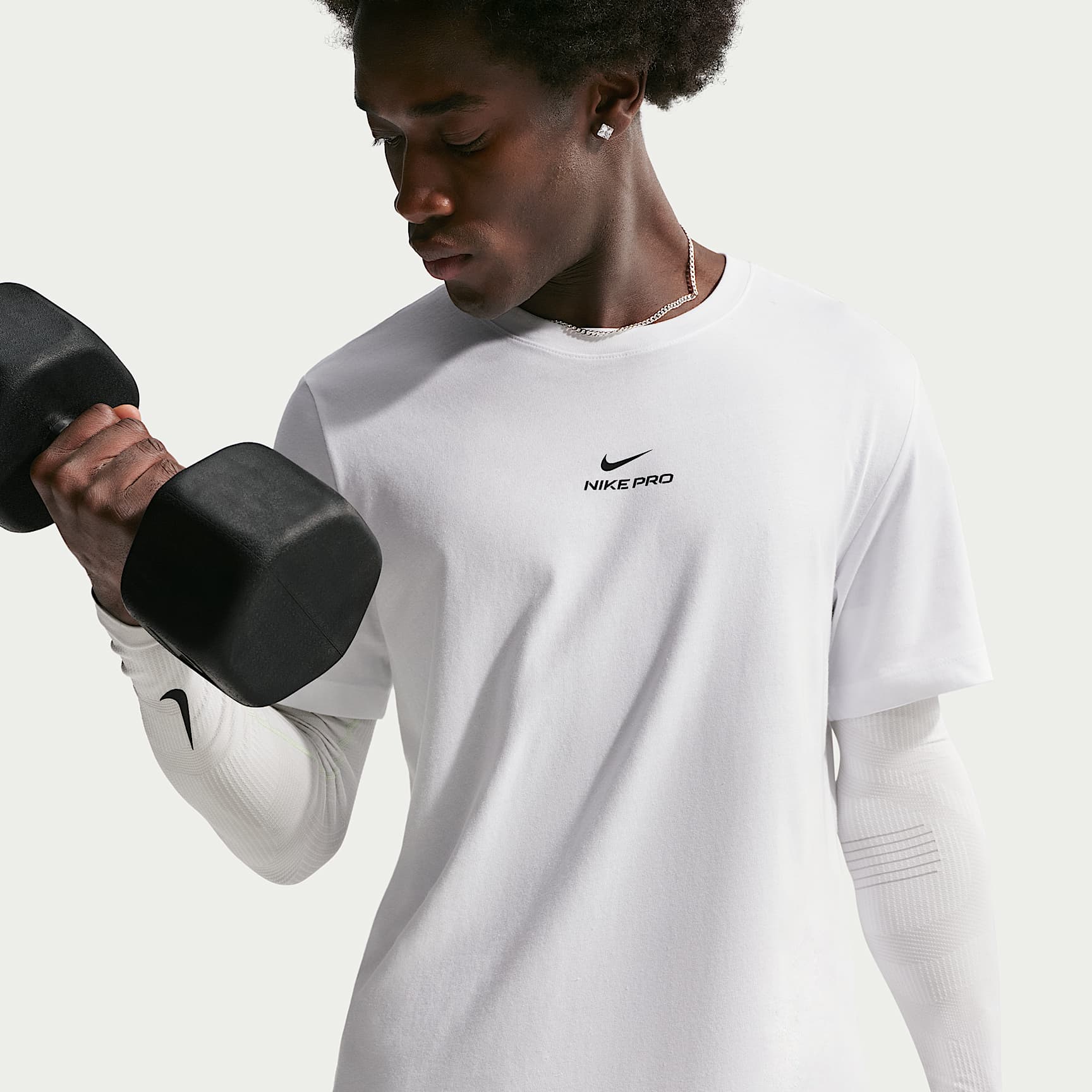 Nike Pro Men's Dri-FIT T-Shirt – White/Black