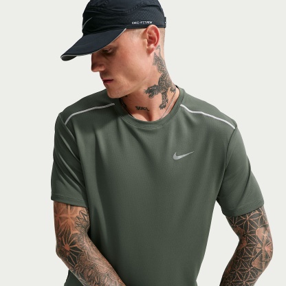 Nike Miler Men's Dri-FIT Short-Sleeve Running Top – Camo Green/Mineral Slate