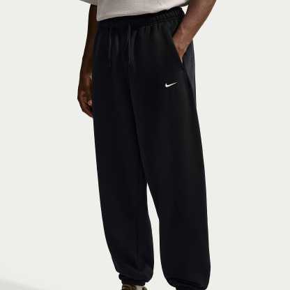 Nike Solo Fleece Men's Cuffed Trousers – Total Black/Sail