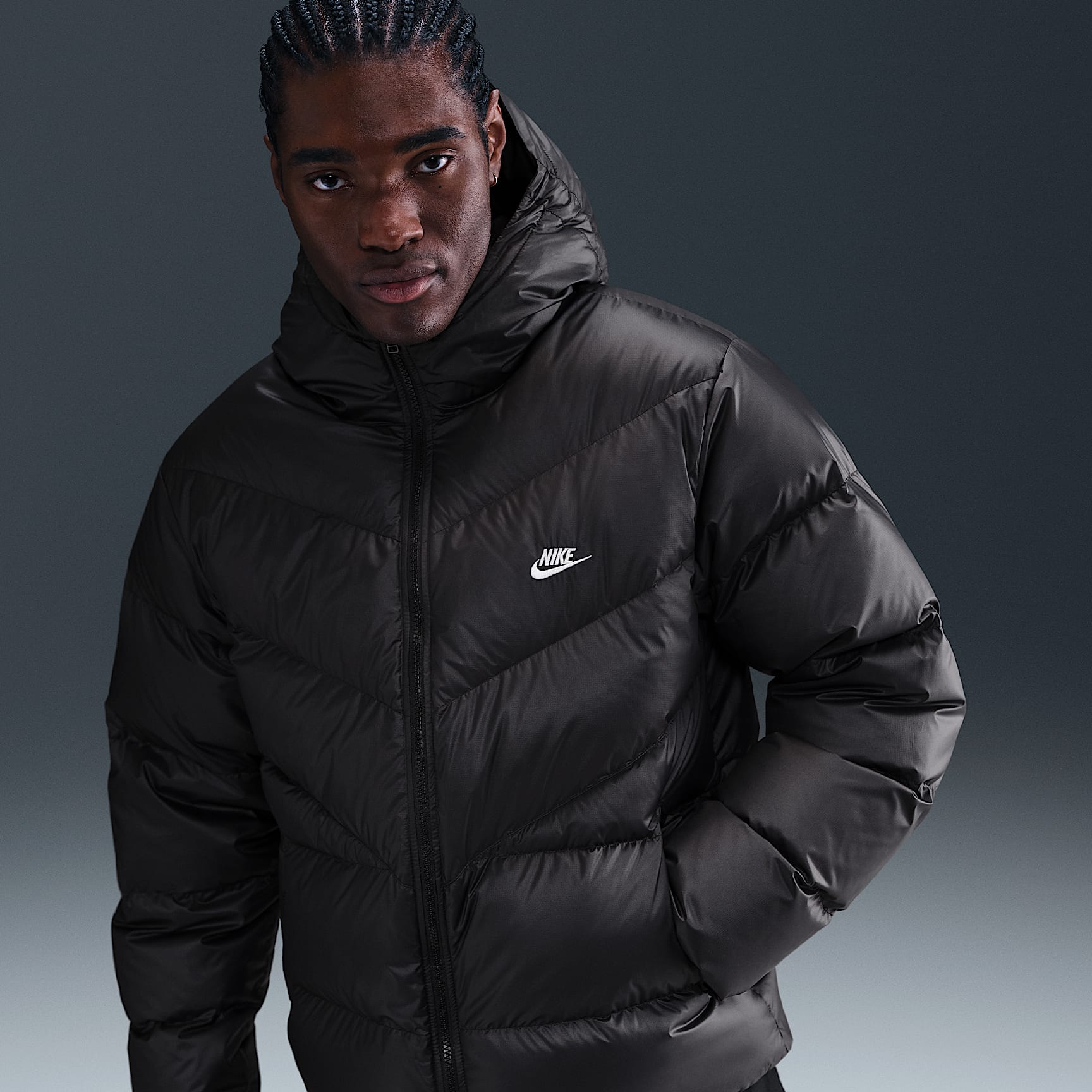 Nike Windrunner Men's Down Jacket – Black/Black/White