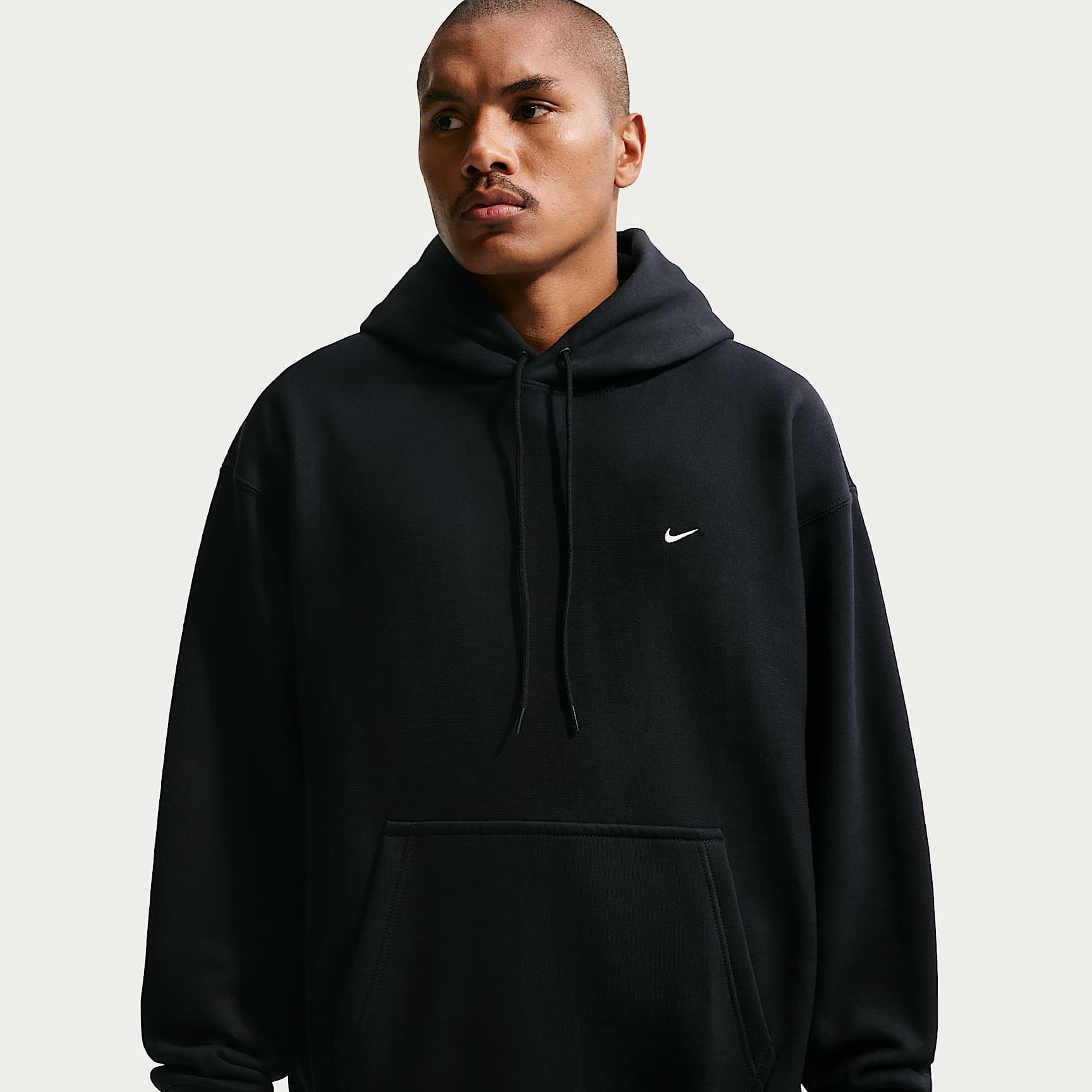 Nike Solo Swoosh Men's Pullover Hoodie – Black/Black/White
