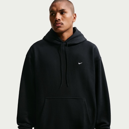 Nike Solo Swoosh Men's Pullover Hoodie – Black/Black/White